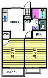 クレセールSOKI 2DKの間取図画像
