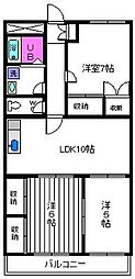 アドヴァンス八幡 3LDKの間取図画像
