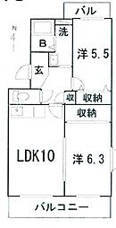 ルイーズS 2LDKの間取図画像