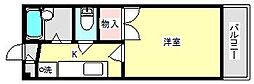 ことぶきK2 1Kの間取図画像
