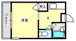 ことぶきKV 1Kの間取図画像