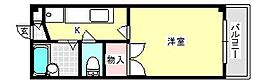 ことぶきK2 1Kの間取図画像