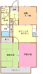 フジクリーンハイツ 3DKの間取図画像