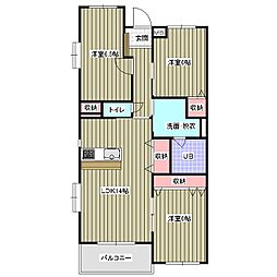 レアールマンションセレッソC 3LDKの間取図画像