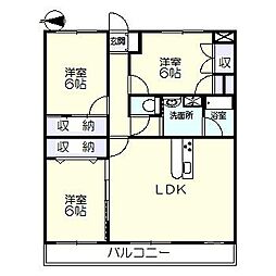 ボルテックス塚本 3LDKの間取図画像