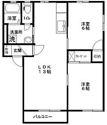 ドムスA 2LDKの間取図画像