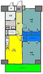 ベナレス藤枝 2LDKの間取図画像