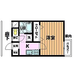 鈴木ビルこのもと 1Kの間取図画像