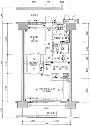 オブリージュ三番町レジデンス 1SLDKの間取図画像
