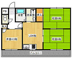 エクレール友野 3DKの間取図画像