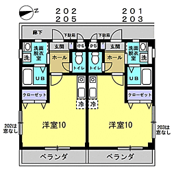 ボナール ワンルームの間取図画像