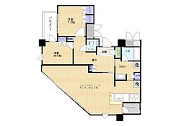 JR東海道本線 東静岡駅 徒歩6分の賃貸マンション 11階2LDKの間取り