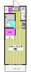 オークハイツ 1Kの間取図画像