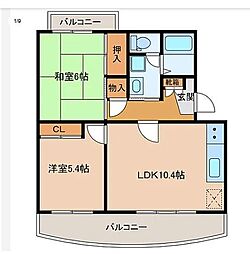 グラン・ドミール 2LDKの間取図画像