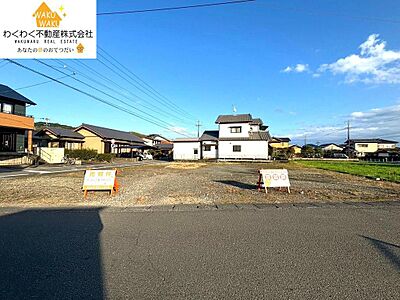 外観：わくわく不動産♪広々とした約123坪の敷地！？藤枝中央小まで徒歩約7分と子育てにも安心？北西角地です♪建築条件なし！お好きなメーカーで建築可能