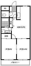 パレスコートマスダ2 2LDKの間取図画像