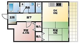 住吉パレス 1LDKの間取図画像