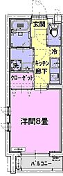 フラッツ芝本町 1Kの間取図画像