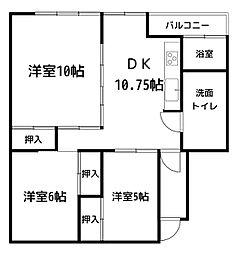 中島団地S-21 3DKの間取図画像
