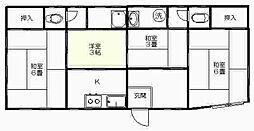 西島アパート 4Kの間取図画像