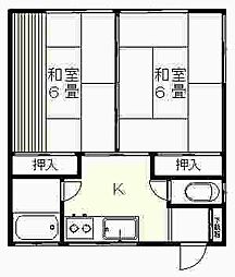 杉山アパート 2Kの間取図画像