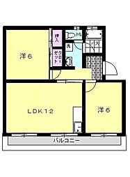 コトー萩 2LDKの間取図画像