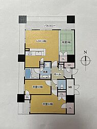 ベイタワー清水 3LDKの間取図画像
