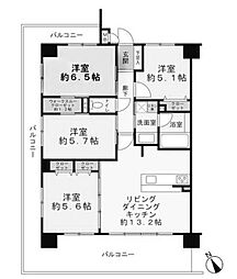 オブリージュ三番町レジデンス 4LDKの間取図画像