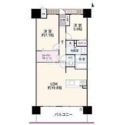 アルファステイツ長泉 2LDKの間取図画像