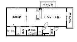 オアシス 1LDKの間取図画像
