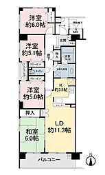ライフピア流山平和台 4LDKの間取り