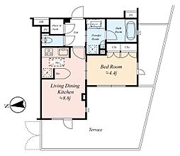 ウェリスi-S馬込 1階1LDKの間取り