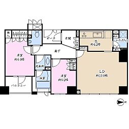 パークハウス高輪プラテア 1階2LDKの間取り