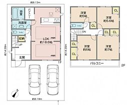 市川市菅野5丁目7-18戸建 4LDKの間取り