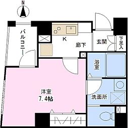 カージルビル 1Kの間取図画像