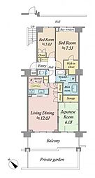 ローブルたまプラーザ 3LDKの間取図画像