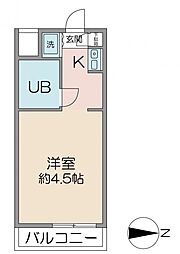 トップ高円寺 4階ワンルームの間取り