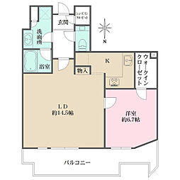 コンシェリア西新宿タワーズウエスト 1LDKの間取図画像