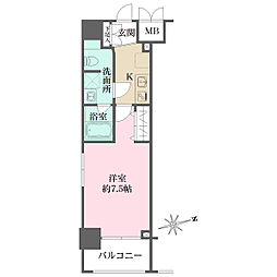 ジェノヴィア浜松町グリーンヴェール 1Kの間取図画像