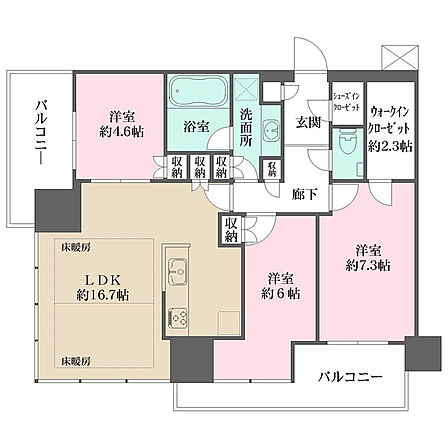 3LDK 間取り