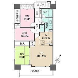 コスモ日暮里シティフォルム 3LDKの間取図画像