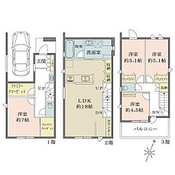 京成本線 京成高砂駅 徒歩8分 3SLDKの間取り