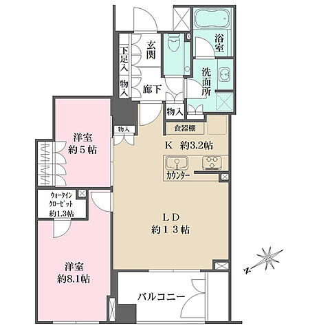 間取り ザ・パークハウス高輪フォート 2階/-