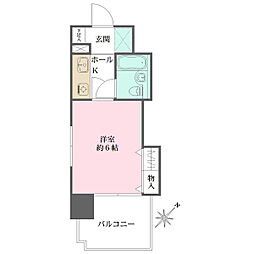 ダイアパレス比治山公園 ワンルームの間取図画像