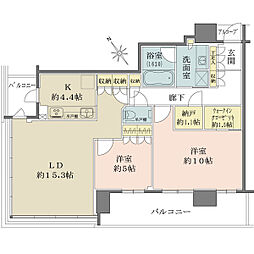 ザ・パークハウス中之島タワー 2SLDKの間取図画像