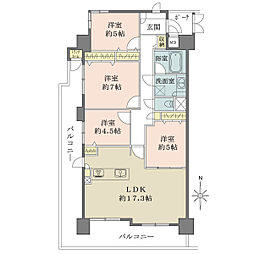 ファミール扇町アーバンステージ 4LDKの間取図画像