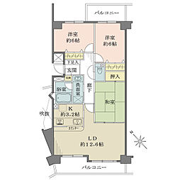 藤和ライブタウン千代田 3LDKの間取図画像