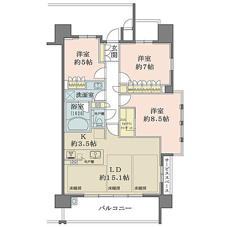 3LDK 間取り