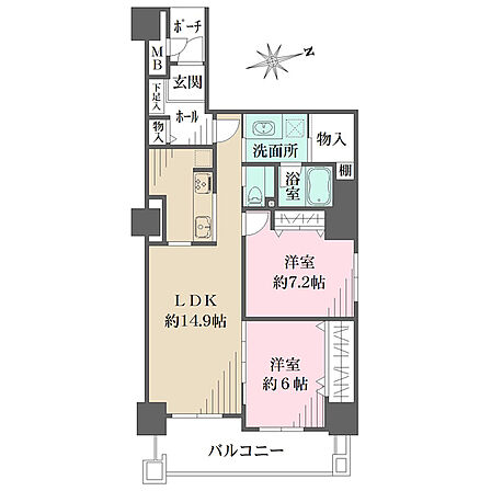 2LDK 間取り