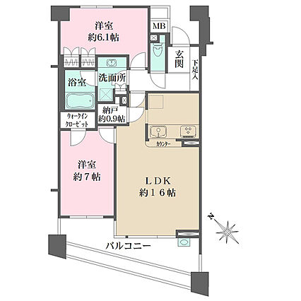 南西向きで陽当...